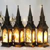 Christmas Glowing House Light Vintage Battery Operated Home Desktop Decoration Flameless Electronic Candle Lamp Night Light Party Supplies Gift