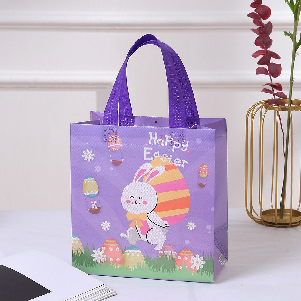 4pcs Nonwoven Rabbit Egg Packaging Bags Bunny Egg Candy Bags  Gift Cookies