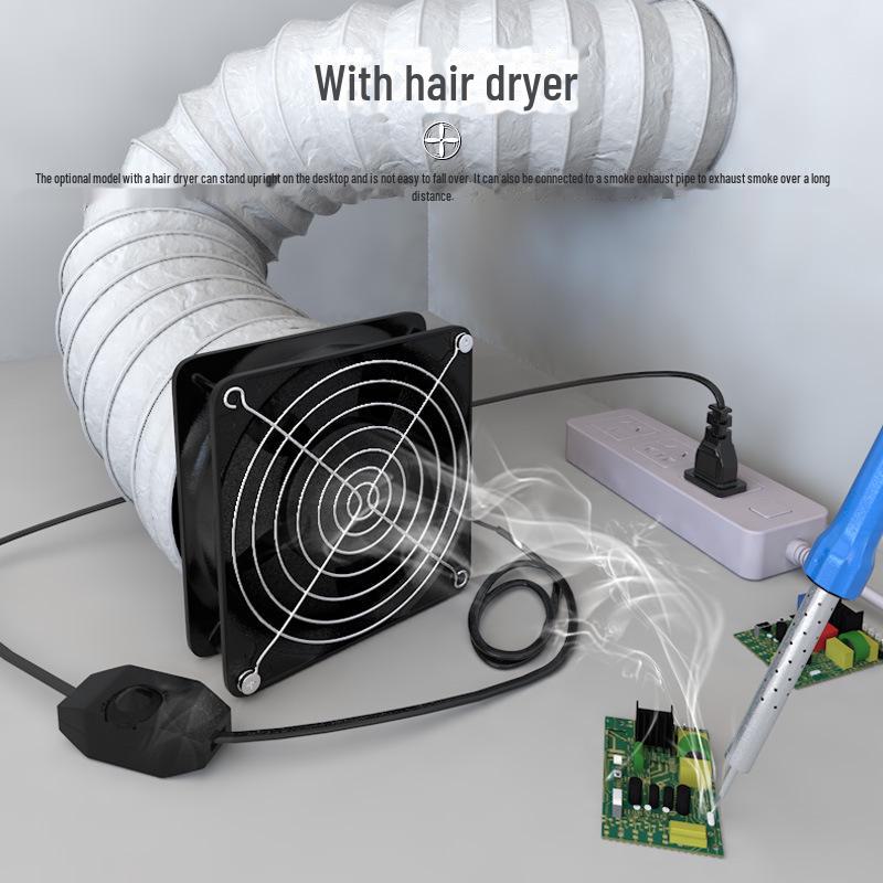 Компактный двухцелевой паяльный дымосос и вытяжной вентилятор