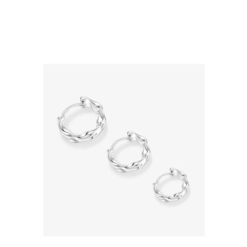 Серьги-кольца из серебра 925 пробы Простые Элегантные Сексуальные Ювелирные изделия Подарок для женщин Модные Аксессуары