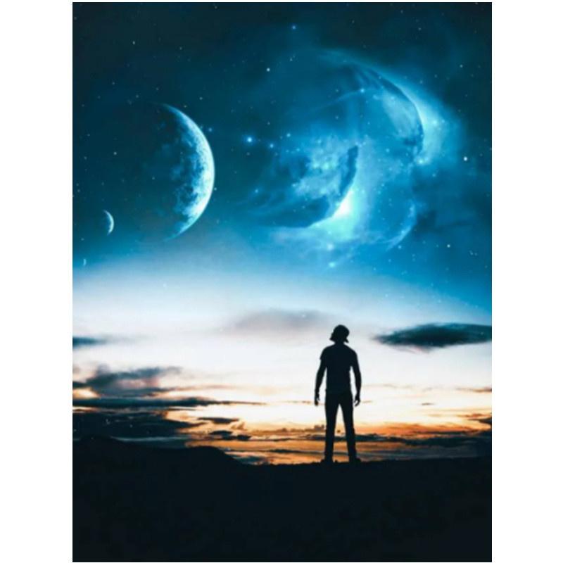 5D DIY Алмазная картина Луна Вид Алмазная вышивка Набор для вышивки крестом Полный горный хрусталь Мозаика Домашний декор