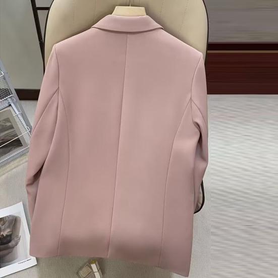 Женский повседневный пиджак с воротником-лацканом, осенний пиджак для офисной леди, винтажный свободный костюм для повседневной носки