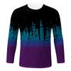 Men's Spring Ink Print Long Sleeve T-Shirt Men's Loose Casual Fashion Long Sleeve T-Shirt