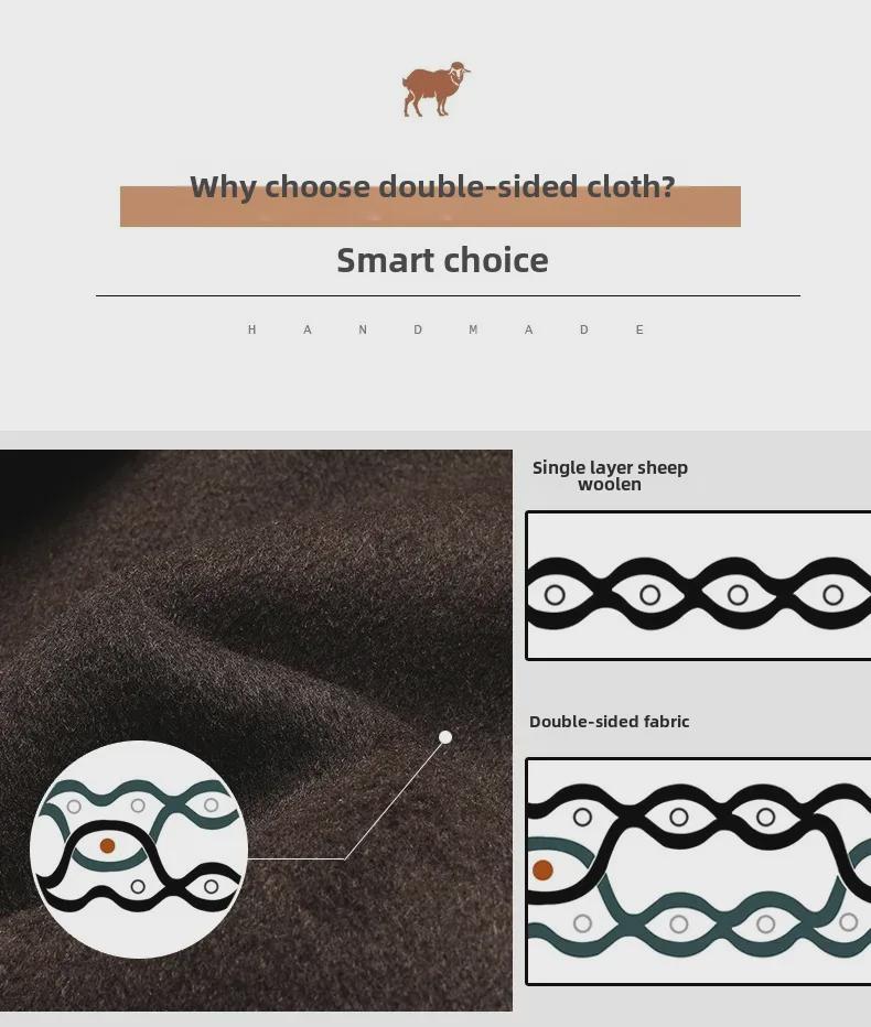 Мужское шерстяное пальто средней длины с капюшоном и большими карманами, осень/зима 2023 года, двухстороннее, ручной работы.