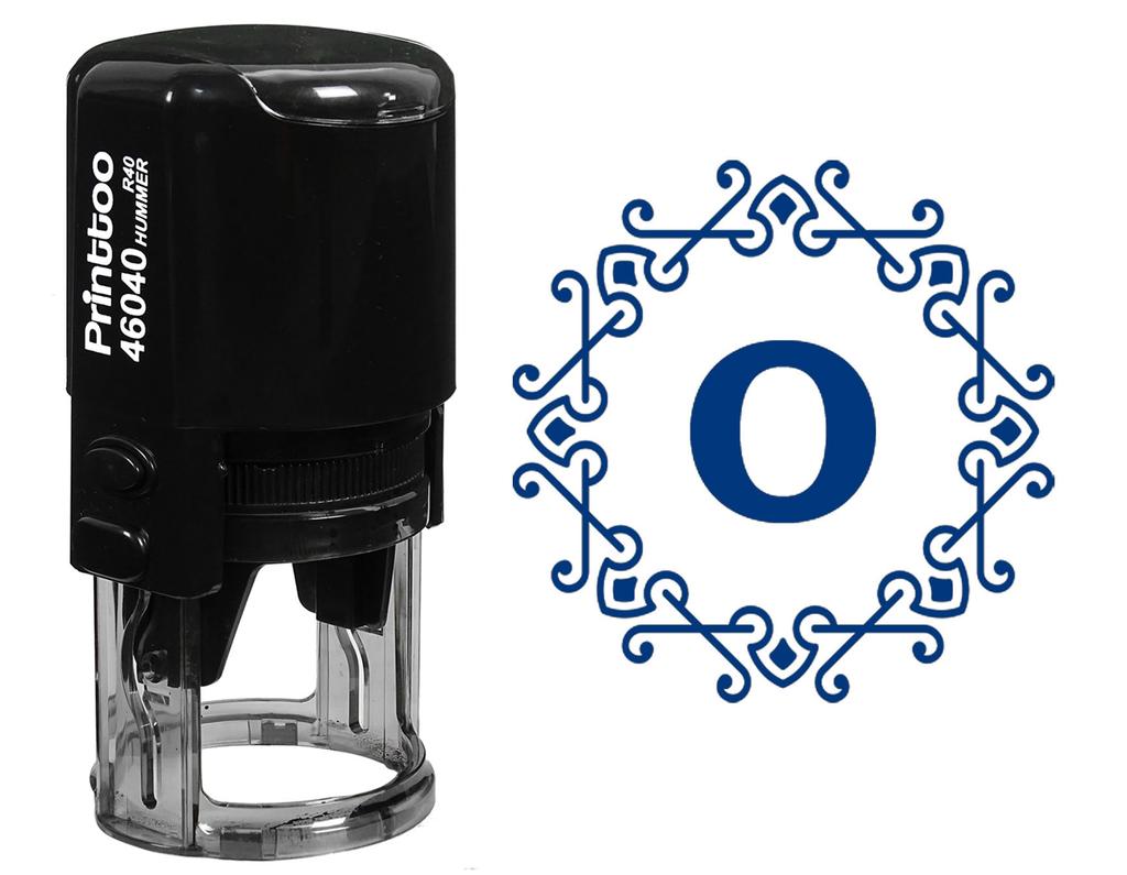 Printtoo Self Inking Octagon Celtic Swirl Frame Alphabet N Monogram Initial Office Стационарный R-40 Rubber