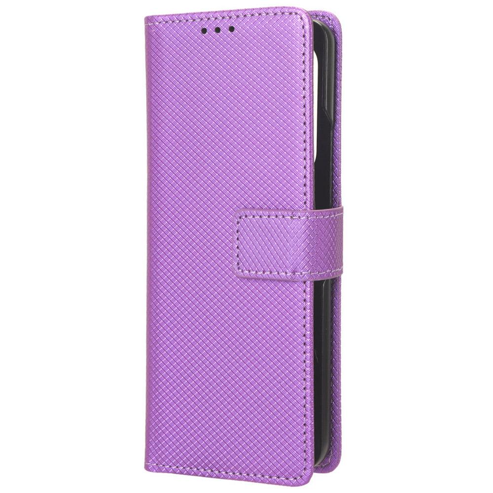 For Samsung Galaxy Z Fold6 5G Case with Pencil Holder, PU Leather Diamond Texture Wallet Phone Cover