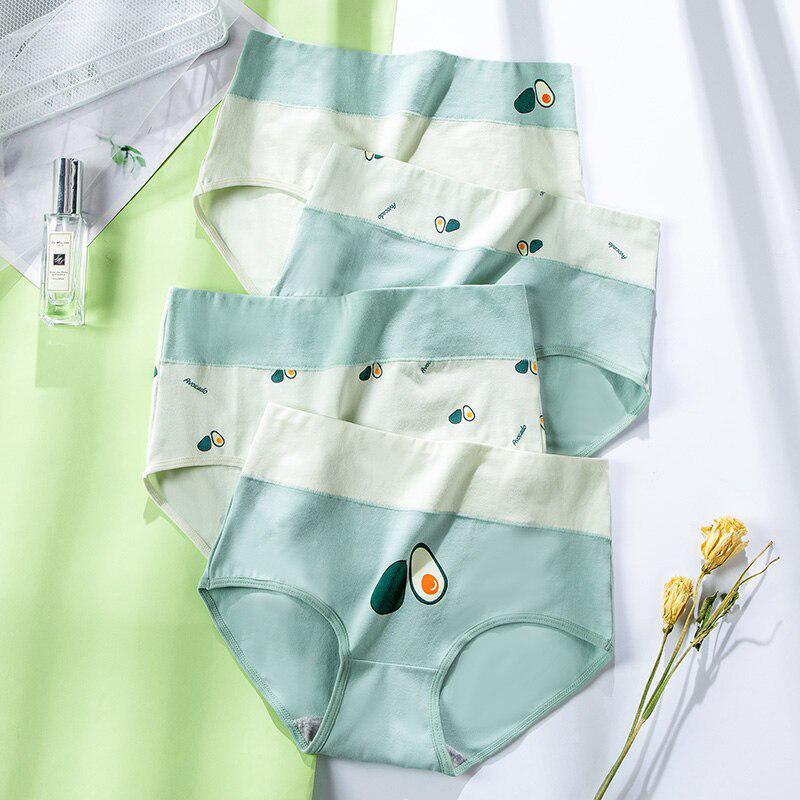 4 шт. хлопковые женские трусики, дышащее нижнее белье, модные женские трусы с принтом, тонкие мягкие трусы с высокой посадкой, сексуальное женское нижнее белье
