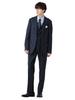 Beams Heart 130s Glen Check Size XL Men's 3-Button 3-Piece Suit, Navy,