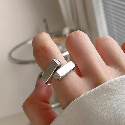 BF CLUB Кольца из стерлингового серебра 925 пробы для женщин Простые Геометрические Ручной работы Золотые Неправильные Ретро Кольцо Аллергия Для Подарка на День Рождения