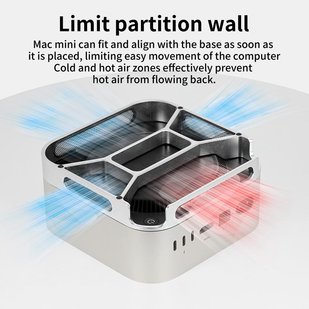 Desktop Stand Computer Riser Dustproof Base Heat Dissipation Bracket Aluminum Alloy Cooling Holder Dock for Mac mini M4/M4 Pro