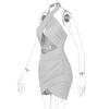 Women's Spring Fashion Sexy Backless Halter Hollow Out Dress Women Fashion Temperament Elegant Women's Clothing