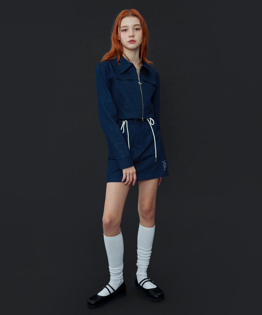 Fancy Club [Nf] Dilude Denim Mini Skirt (Blue)_F23Qd834