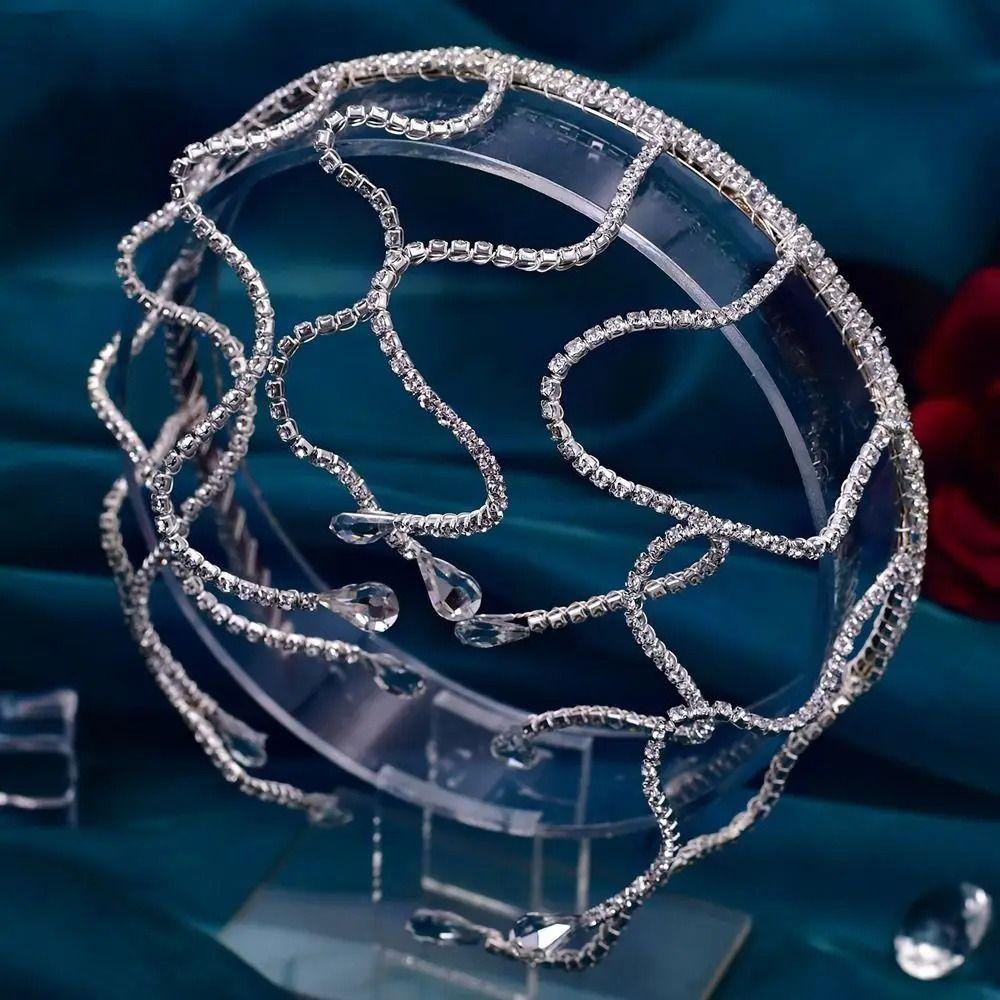 Аксессуары для волос Заколка Ободок со стразами Цинковый сплав Кристалл Тиара Фея Корона Невесты Свадьба