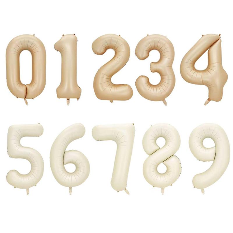 32-дюймовые кремовые воздушные шары с цифрами 1-9, большие цифровые фольгированные гелиевые шары для девочек, детей и взрослых, с днем рождения, украшение для вечеринки, свадьбы