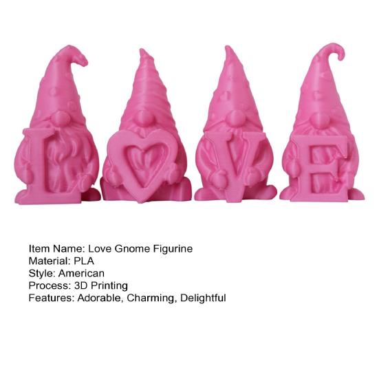 4 шт. фигурка гнома на День святого Валентина, напечатанная на 3D-принтере, настольная скульптура гнома любви, розовый центральный элемент стола для столовой, товары для домашней вечеринки