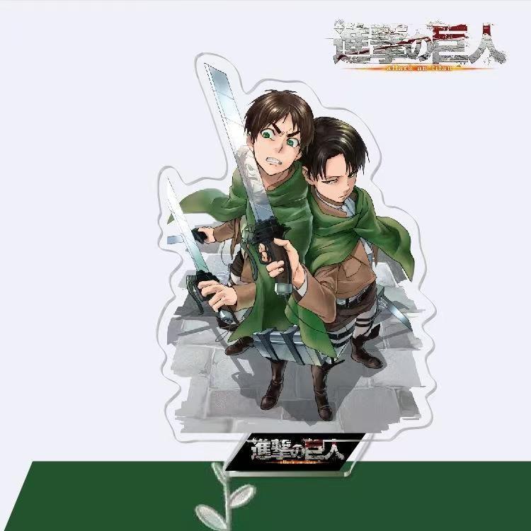 Акриловая подставка Эрен и Саша из Атаки Титанов, большая аниме-фигурка 16 см, двусторонняя пленка, настольное украшение, коллекционный подарок Shingeki no Kyojin