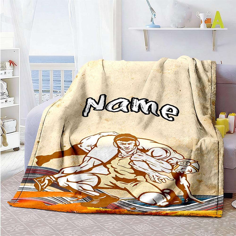 Yellow Personalized Name Blanket Gift Personalized Blanket Comfortable for Office Office Chair Bedding Couch All-Season Use