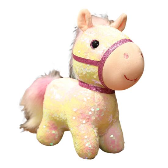 Sequin Horse Doll National Style Fabric Auspicious Meaning Zodiac Horse Theme Doll Traditional Crafted Pony Toy