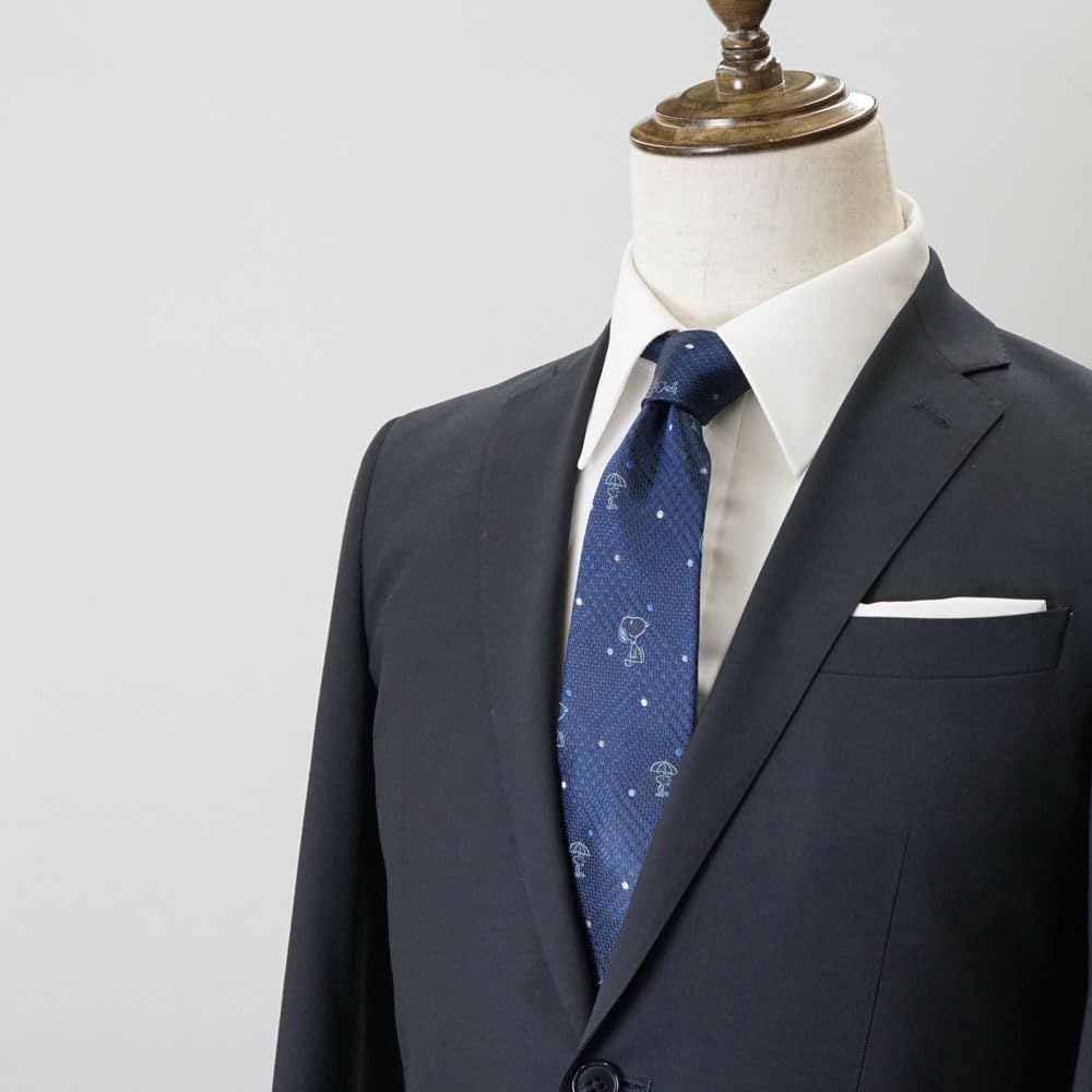 Комплект галстука и зажима для галстука PN914458 темно-синий 002 галстук с брендом SNOOPY в подарок [Peanuts] галстук, булавка,