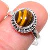 Кольцо из стерлингового серебра 925 пробы с натуральным тигровым глазом ручной работы, размер 10 b2Q19