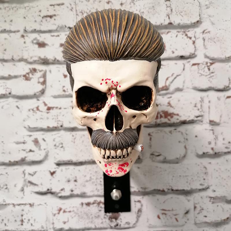 Держатель для шлема мотоцикла в форме черепа, стойка для хранения шлема, настенное крепление, вешалка для шляп из смолы для пальто, кепок, бейсбольных мячей и шлема для регби