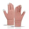 Cute Student Gloves with Winter Velvet Windproof and Cold Proof Cycling Knitted Touch Screen Warm Gloves for Women In Autumn and Winter