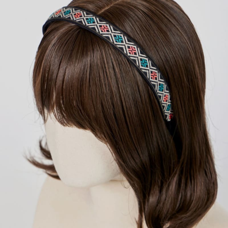 МАЙЯ Повязка на голову с ромбовидным узором (Выберите 2) - синий