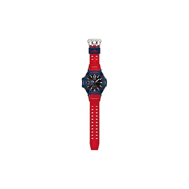 Casio Серия MASTER OF G-AIR Модный уличный Прозрачный циферблат Спортивный Наружный Многофункциональный Кварцевый механизм Ремешок из смолы Японский и GA-1100-2A