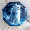 Рисунок с кошками, автоматический складной зонт, портативная и складная конструкция, 8 спиц, рождественский или день рождения подарок.