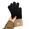 Women's Cable Knit Gloves Warm Fleece Lined Knit Gloves with Touchscreen for Holiday Birthday Gift