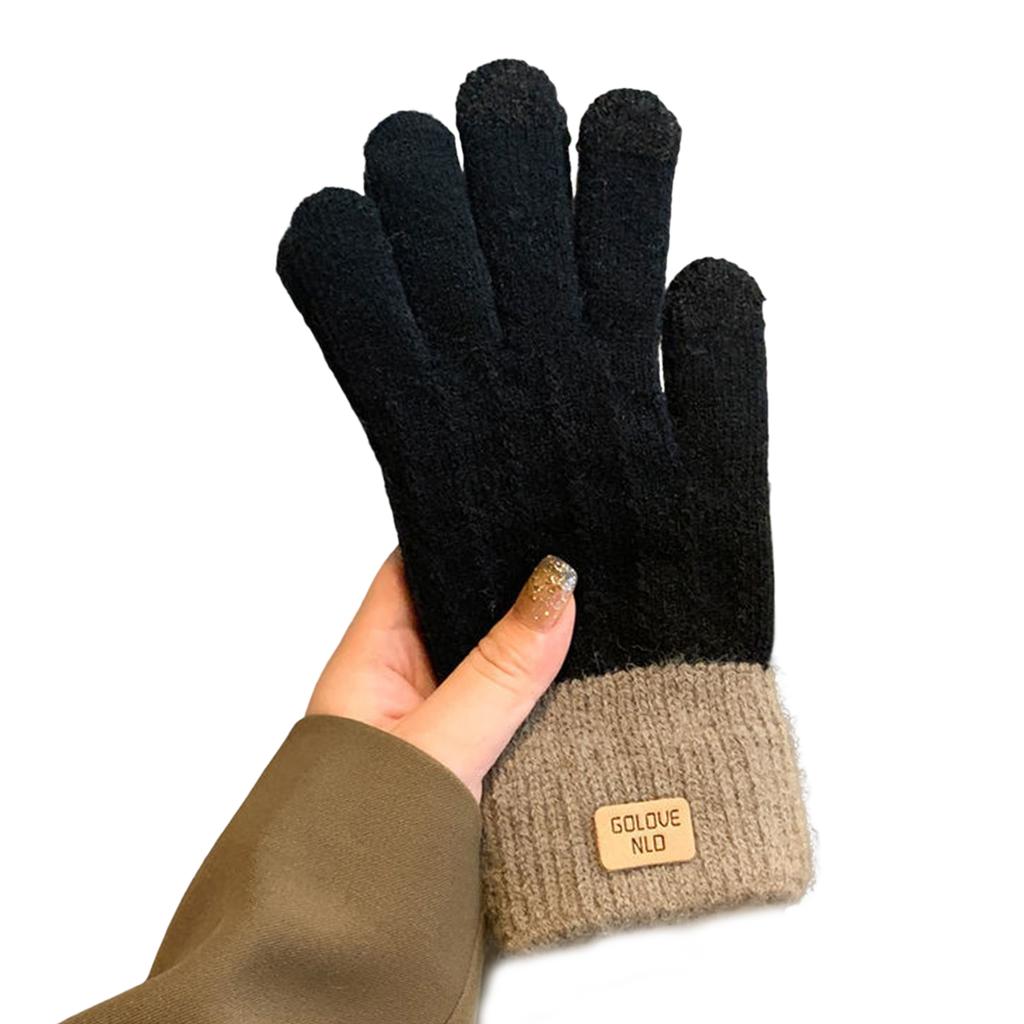 Women's Cable Knit Gloves Warm Fleece Lined Knit Gloves with Touchscreen for Holiday Birthday Gift
