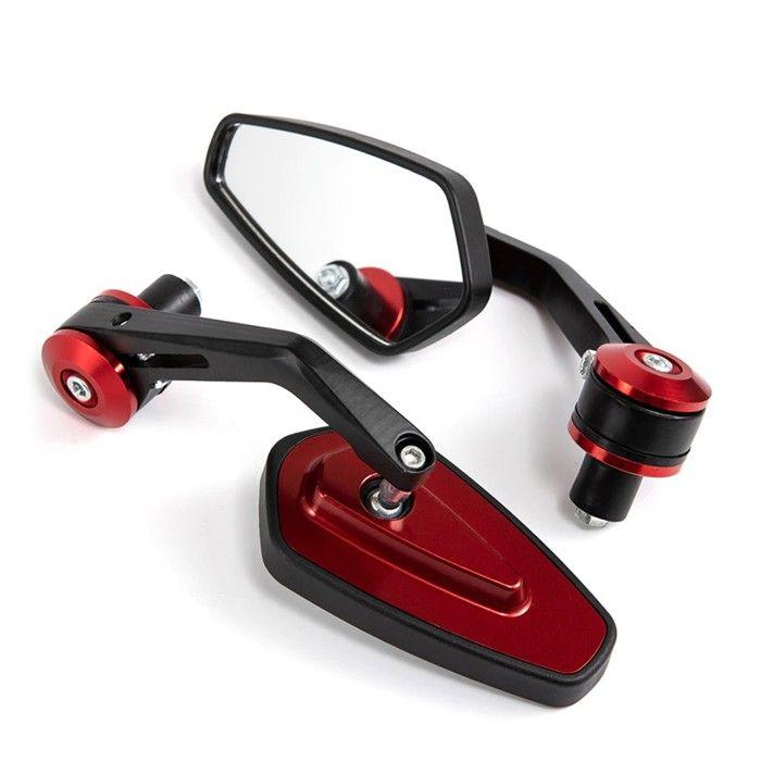 Rétroviseur Embout de guidon LS4 pour 22mm et 1 pouce rouge