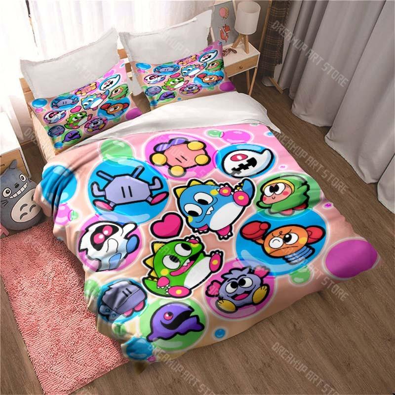 Мультяшное постельное белье Bubble Bobble наволочка пододеяльник спальня дом комфорт принт большая кровать украшение спальни детский подарок