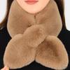 Korean Winter Faux Rabbit Fur Scarf Women Girls Scarf Soft Plush Scarves Solid Color Neck Collar Warmer Stuff Christma Gifts