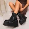 Women Boots Autumn Winter New Muffin Thick with Super High Heels Nightclub Bare Short Boots Women Fashion Elegant Luxury Boots