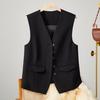 Women Single Breasted Sleeveless Vest Open Front Office Work Blazer Casual V
