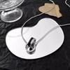 Double Ring Shape Men Necklace Gold Cross Cross Pendant Korean Fashion Clavicle Chains  Men Boys