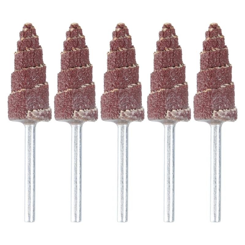 Versatile 5Pcs Cone Shape Abrasive Sandpaper Deburring Sanding Polishing Flap Wheel Grinding Head for Deep Hole Polish