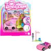 barbie Mini Barbie Land Convertible with 1 Micro Doll Pretend Ages 6 and HYF42 Doll, Dress-up House, Play, Convertible, Up, Pink,
