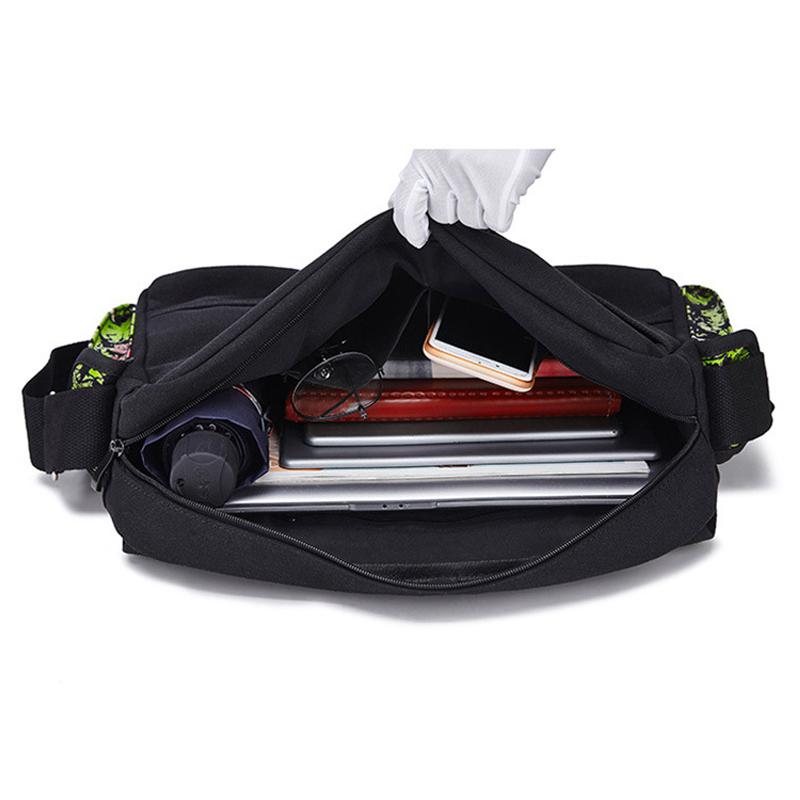 SHELKSBAG Стильная унисекс сумка-мессенджер на плечо с принтом зомби и черепа на Хэллоуин, водонепроницаемая, светящаяся, из холста премиум-качества