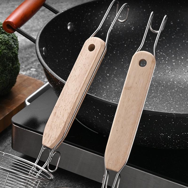 Multifuntional 201Stainless Steel Food Strainer Basket with Ergonomic Handle Suitable for Steaming and Blanching