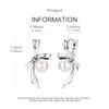 Elegant Original 925 Sterling Silver Pearl Bowknot Hoop Earrings For Women Engagement Wedding Jewelry Gift