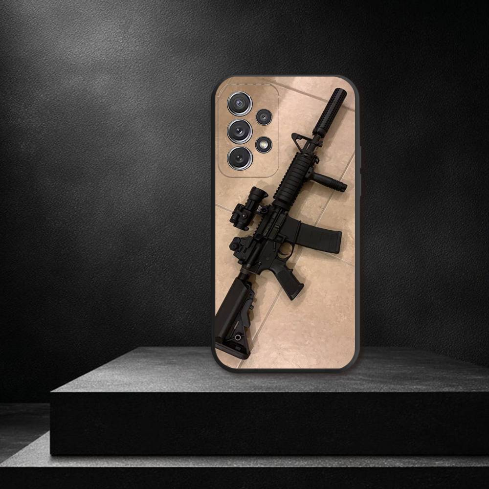 Чехол для телефона AK47 Пистолет Пули Для Samsung S 26,25,24,23,22,30,21,10,9,Ultra,Plus,Lite,FE,4,5G Черный Мягкий Чехол