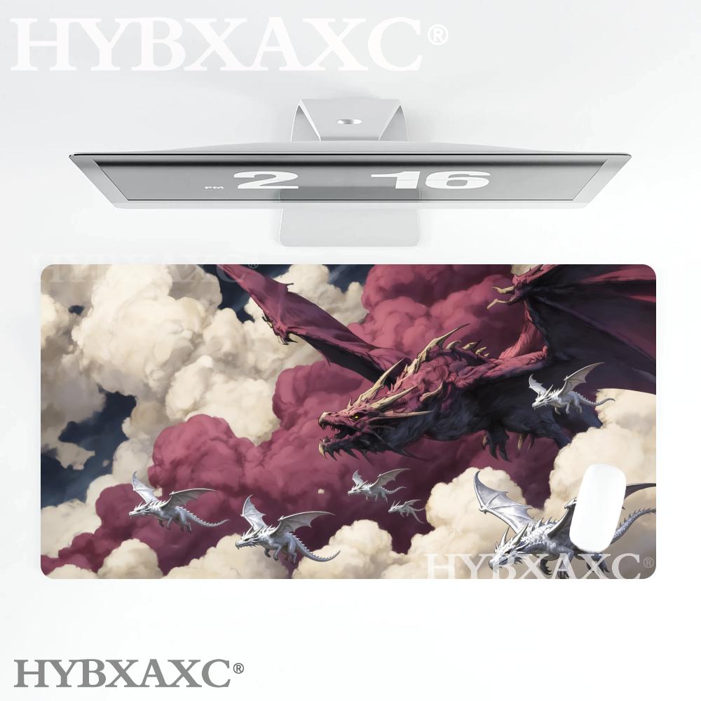HYBXAXC Dragon in Pink Clouds XL Gaming Desk Mat Premium Aesthetic Desk Pad Extended Mouse Pad for Setup Office