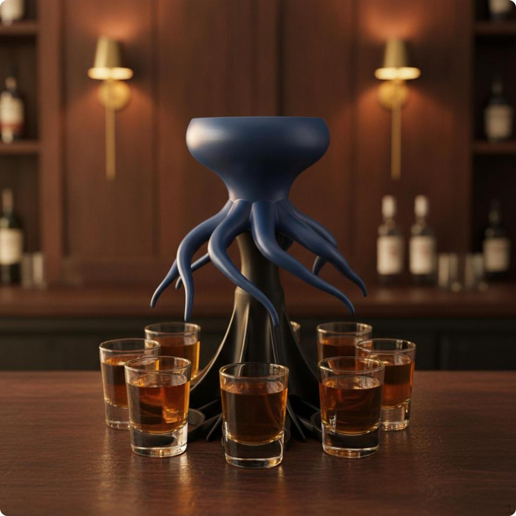 Octopus Drink Dispenser Food-Grade with Cup Holders Eye-Catching