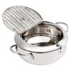 Deep Frying Pot Tempura Fryer Pan with Lid Temperature Control Fried Chicken