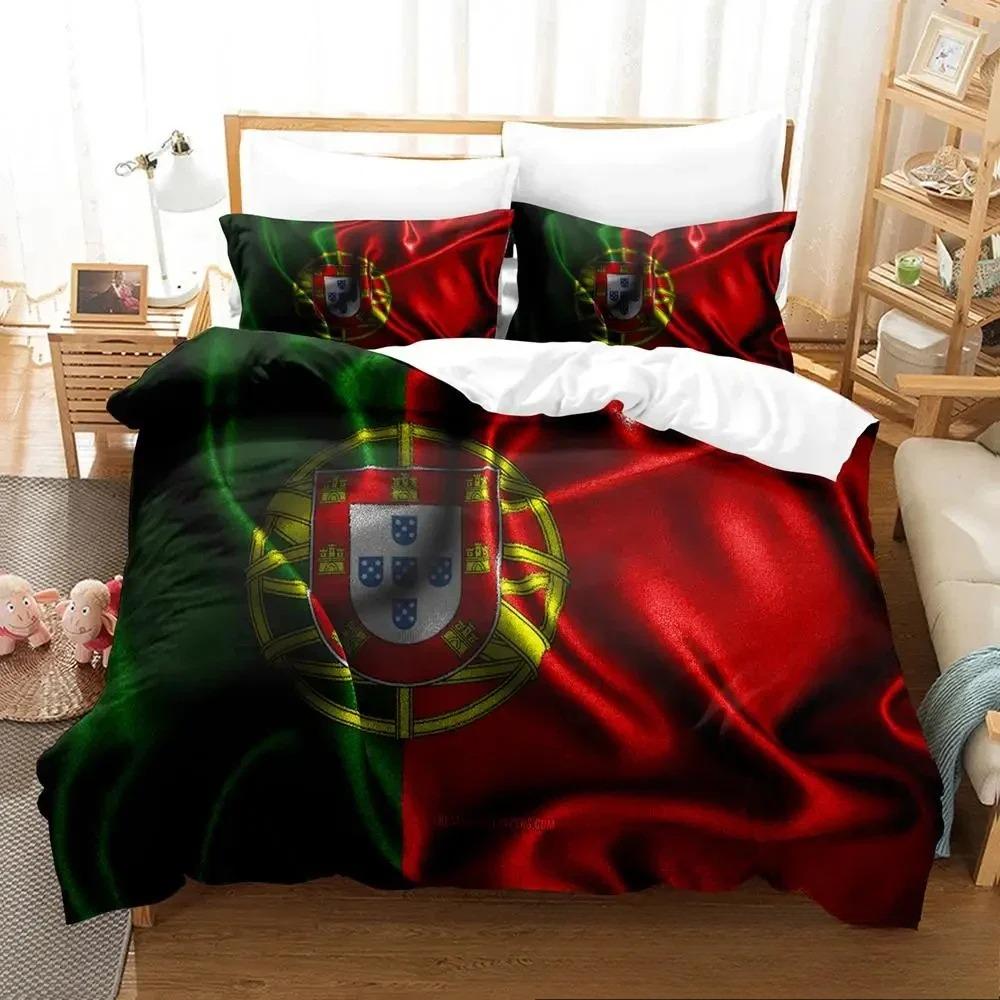 3D Print Portugal Flag Bedding Set Boys Girls Twin Queen King Size Duvet Cover Pillowcase Bed Boys Adult Home Textileextile