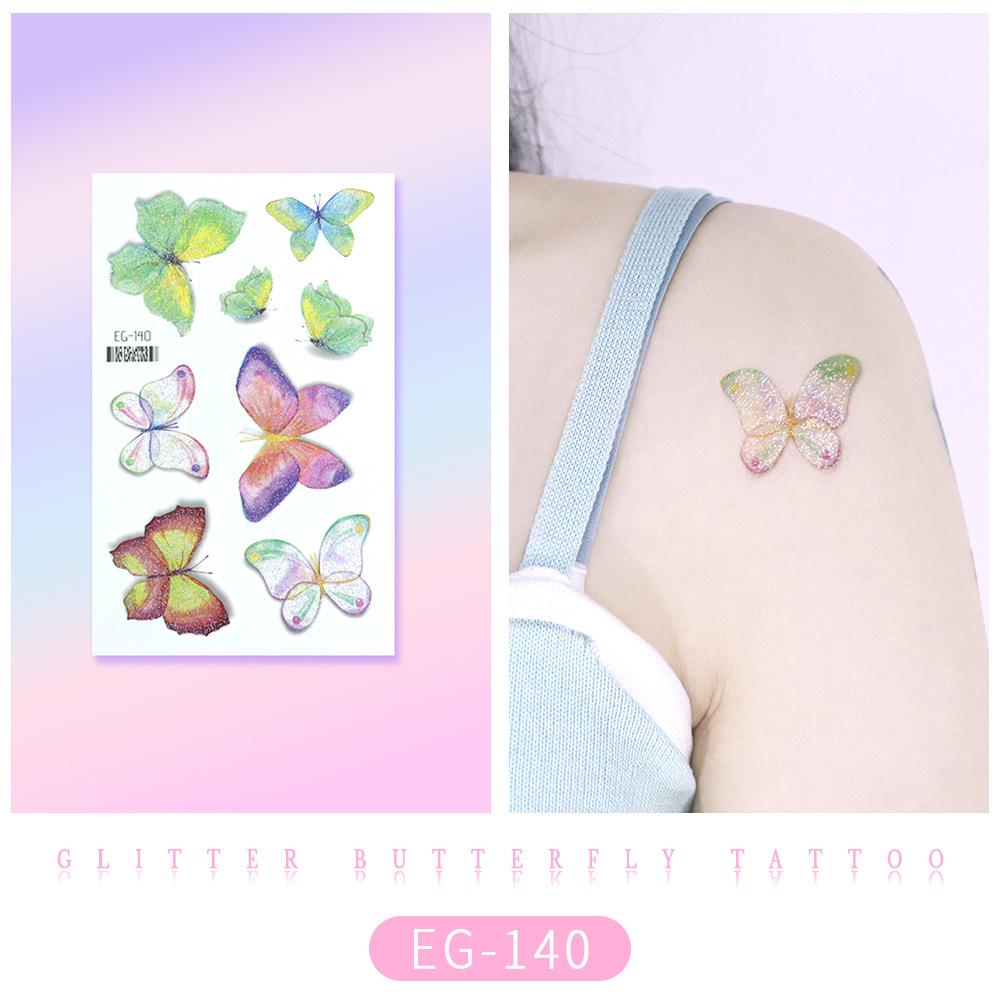 Ruikalong Cartoon Mermaid & Butterfly Glitter Tattoo Stickers for Children