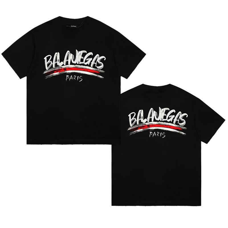 Balaniegas Футболка с коротким рукавом Мужская и женская Парная Мода Принт с буквами Чистый хлопок Свободная Хлопковая Футболка с круглым вырезом