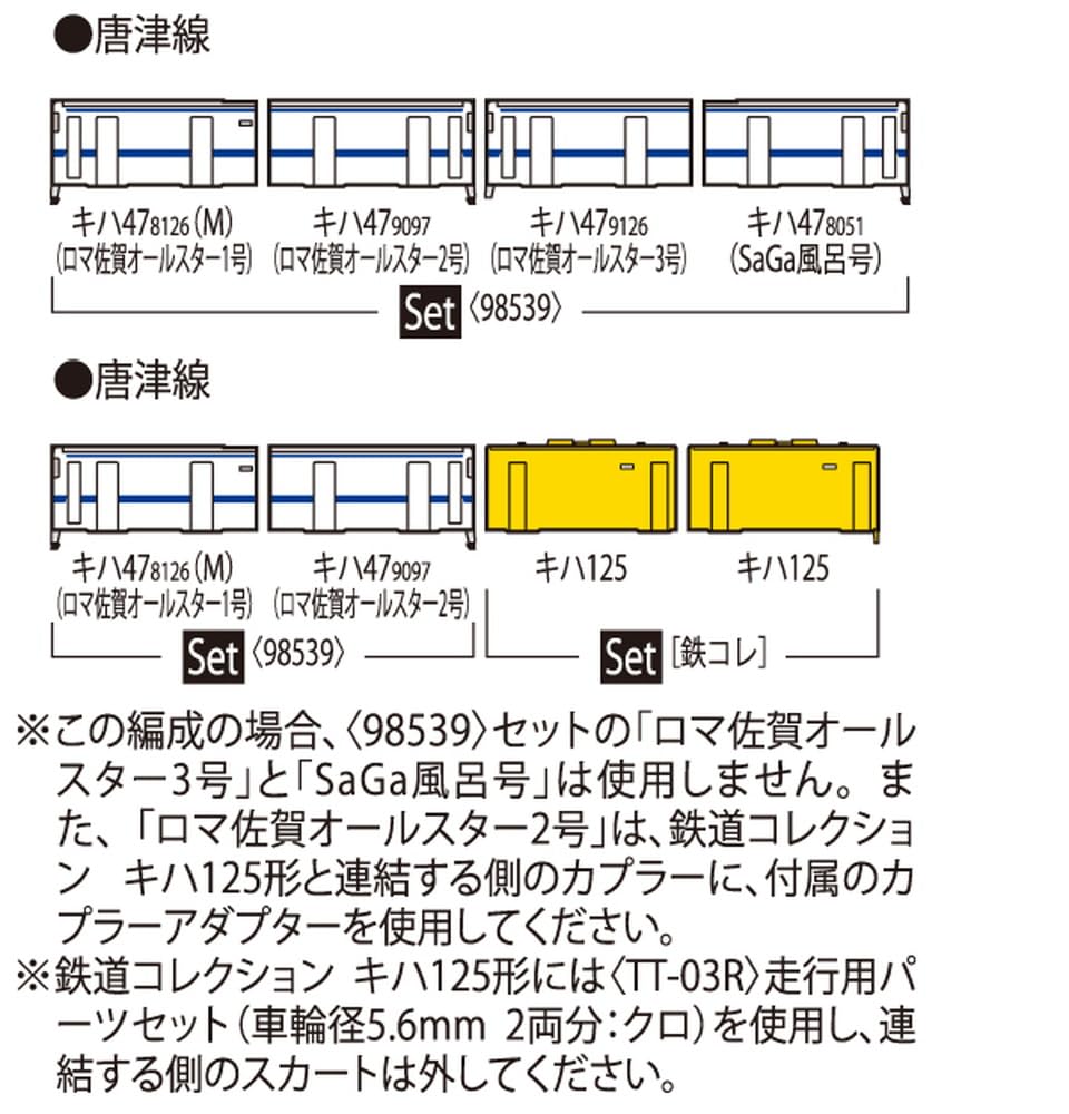 TOMYTEC N Gauge JR Kiha47 8000 Type Romancing Saga Wrapping Set C 98539 Railway Model Diesel Car